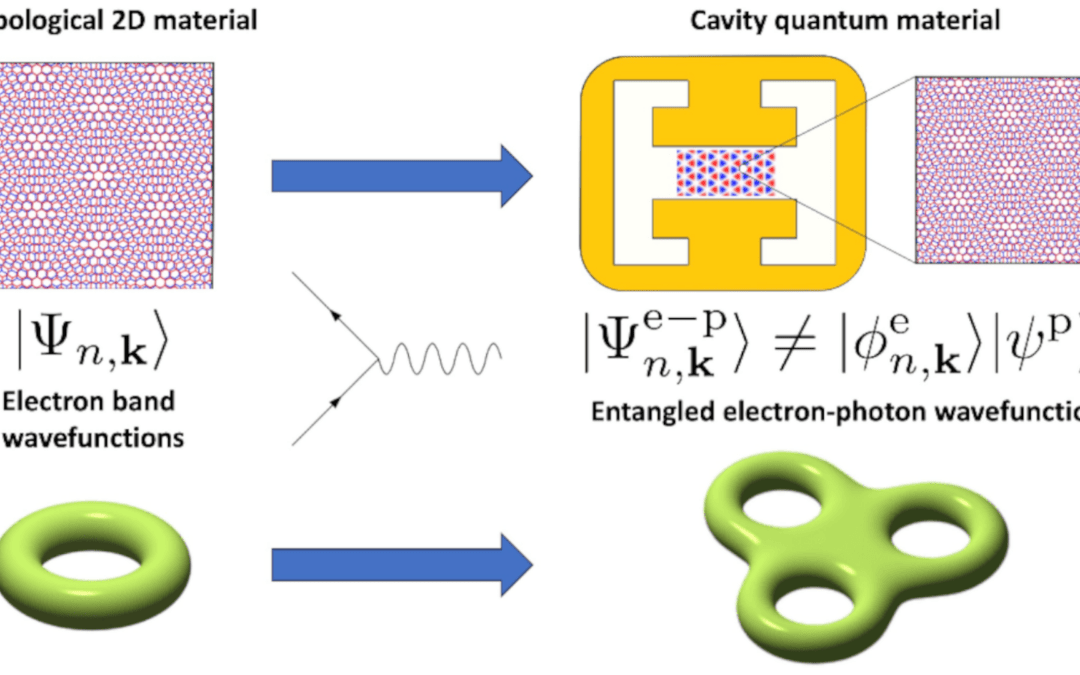 Nouvelle topologie des états électron-photon dans les matériaux quantiques en cavité